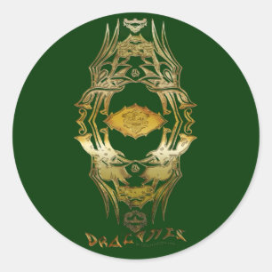 Adesivo Redondo Dragão Tribal Vintage na Ásia a cores BG