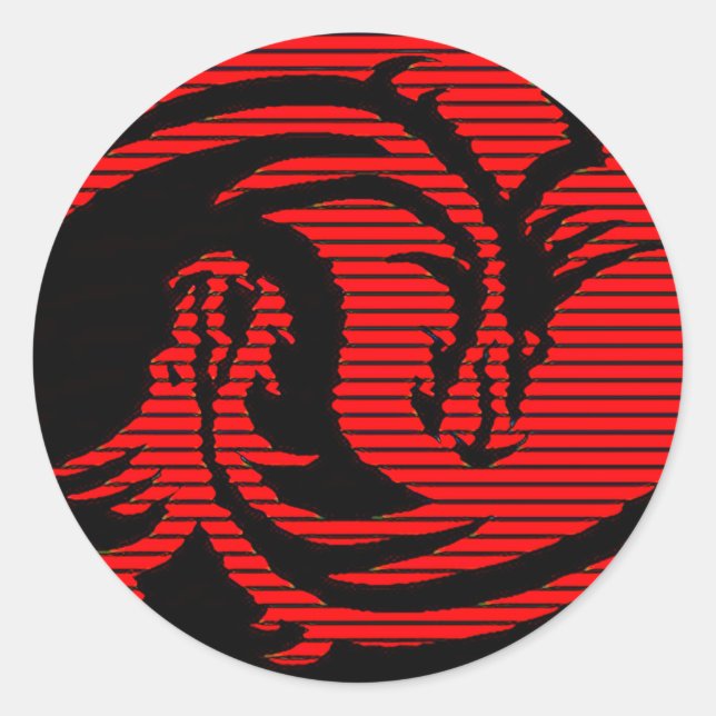Adesivo Redondo Dragão vermelho (Frente)