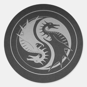 Adesivo Redondo Dragão Yin/etiqueta de Yang
