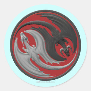 Adesivo Redondo Dragão Yin-Yang