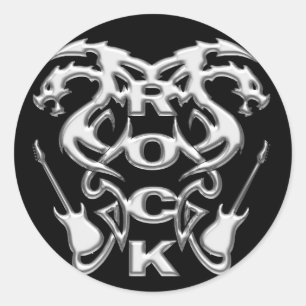 ADESIVO REDONDO DRAGENS DE ROLAGENS DO CHROME ROCK 'N