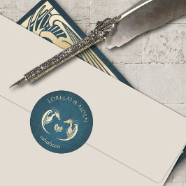 Adesivo Redondo Dragon Fantasy Modern Deco Wedding