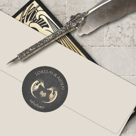 Adesivo Redondo Dragon Fantasy Modern Deco Wedding