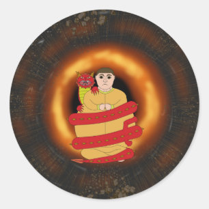 Adesivo Redondo Dragon Fat Dude Sticker