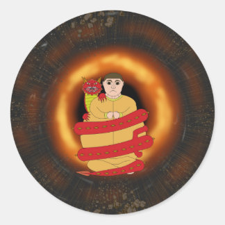 Adesivo Redondo Dragon Fat Dude Sticker