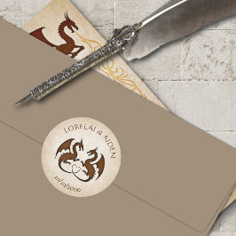 Adesivo Redondo Dragon Gamer Fantasy