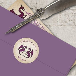 Adesivo Redondo Dragon Gamer Fantasy