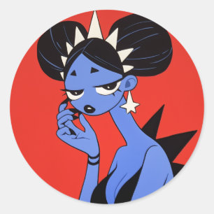 Adesivo Redondo Dragon Girl