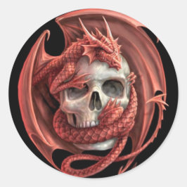 Adesivo Redondo Dragon Skull