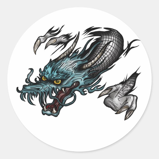 Adesivo Redondo Dragon Soar  (Frente)