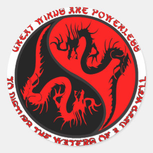 Adesivo Redondo Dragon Yin Yang