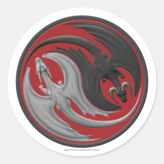 Adesivo Redondo Dragon Yin-Yang (Frente)
