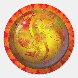 Adesivo Redondo Dragon Yin Yang