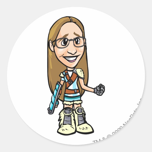 Adesivo Redondo Dragona Terror Mountain Funcionarios (Frente)