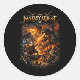 Adesivo Redondo Dragonfire Quest