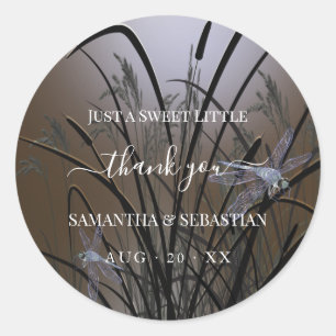 Adesivo Redondo Dragonflies Mocha Brown Suave Obrigado