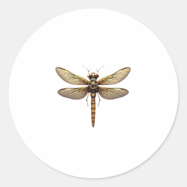 Adesivo Redondo Dragonfly Animal Art Graphic Dragonfly (Frente)