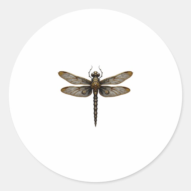 Adesivo Redondo Dragonfly Animal Art Graphic Dragonfly (2) (Frente)