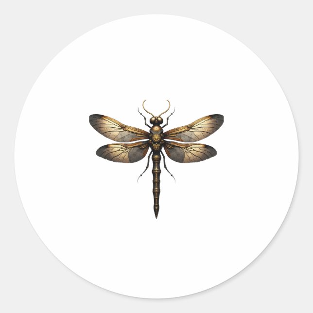 Adesivo Redondo Dragonfly Animal Art Graphic Dragonfly (4) (Frente)