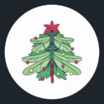 Adesivo Redondo Dragonfly Christmas<br><div class="desc">Dragonfly Christmas</div>