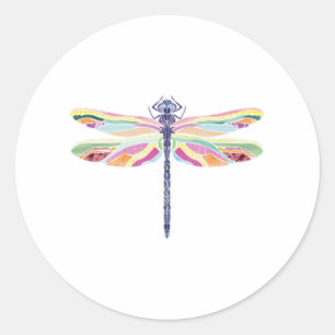 Adesivo Redondo Dragonfly colorida