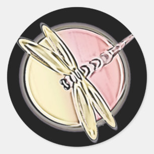 Adesivo Redondo Dragonfly Cutout