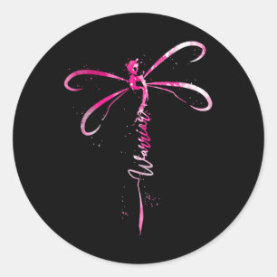 Adesivo Redondo Dragonfly de sensibilização para o Cancer do Guerr