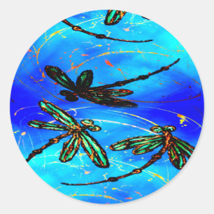 Adesivo Redondo Dragonfly Flix Electric Blue
