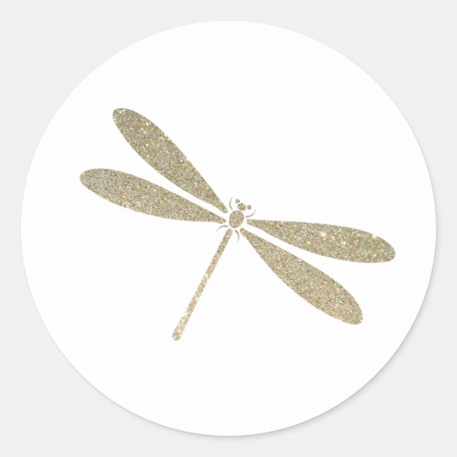 Adesivo Redondo Dragonfly Glitter Faux (Frente)