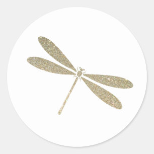 Adesivo Redondo Dragonfly Glitter Faux