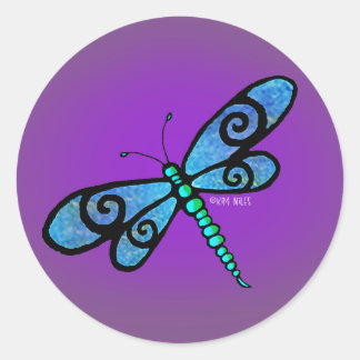 Adesivo Redondo Dragonfly KiniArt Stickers