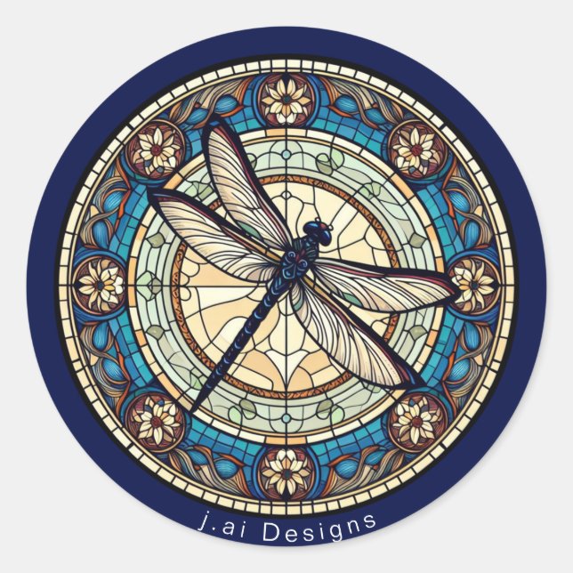 Adesivo Redondo Dragonfly Medallion (Frente)