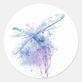 Adesivo Redondo Dragonfly Original em Blue Mauve Nature