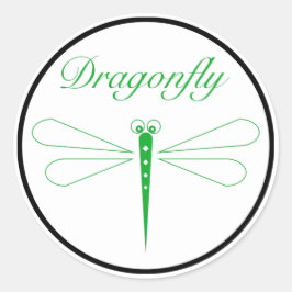 Adesivo Redondo Dragonfly - Pau redondo branco clássico, brilhante