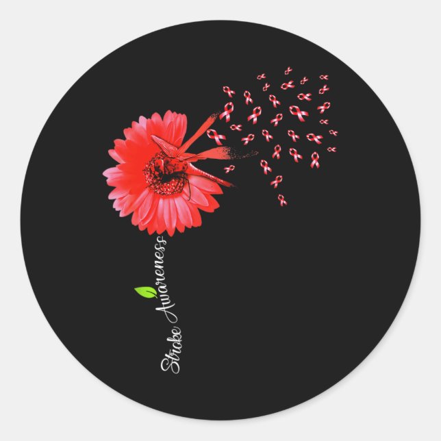 Adesivo Redondo Dragonfly Red Brain Aneurysm Awarise Str (Frente)