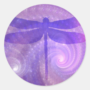 Adesivo Redondo Dragonfly Roxo