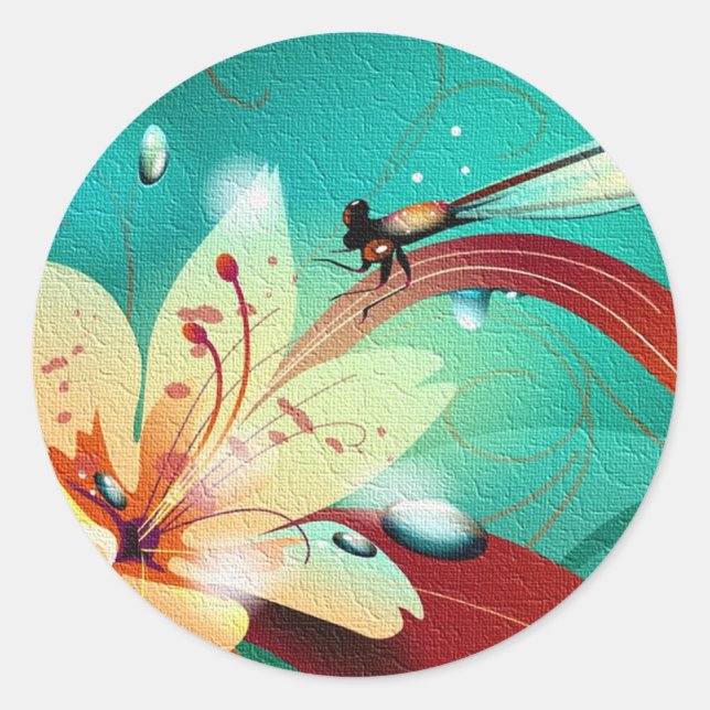 Adesivo Redondo Dragonfly Stickers (Frente)
