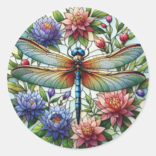 Adesivo Redondo Dragonfly Stickers