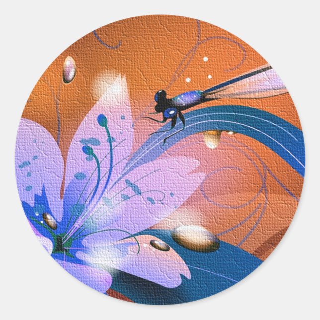 Adesivo Redondo Dragonfly Stickers (Frente)