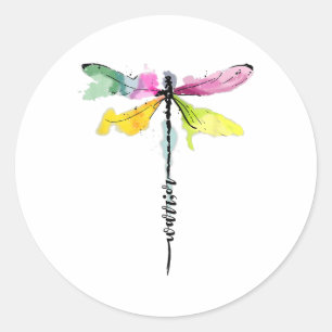 Adesivo Redondo Dragonfly Warrior Semicolon Prevenção Suicídio Awa