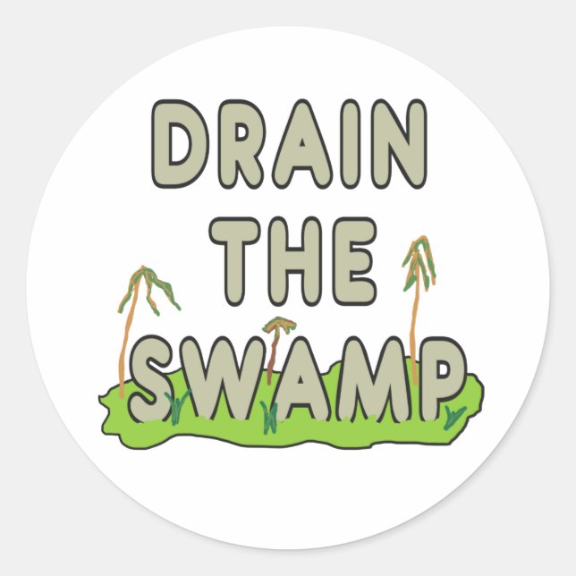 Adesivo Redondo Drain The Swamp (Frente)