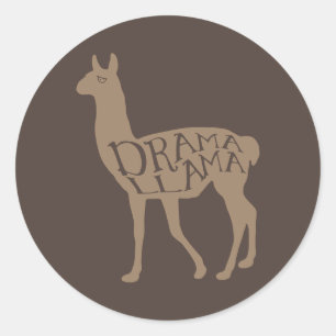 Adesivo Redondo Drama Llama