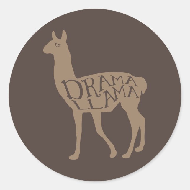 Adesivo Redondo Drama Llama (Frente)