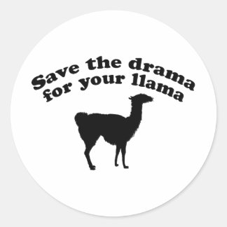 Adesivo Redondo Drama Llama