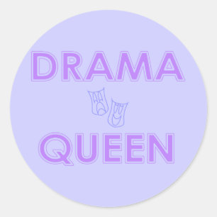 Adesivo Redondo Drama Queen Stickers