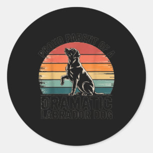Adesivo Redondo Dramático Labrador Divertido Cão Amante de Animais