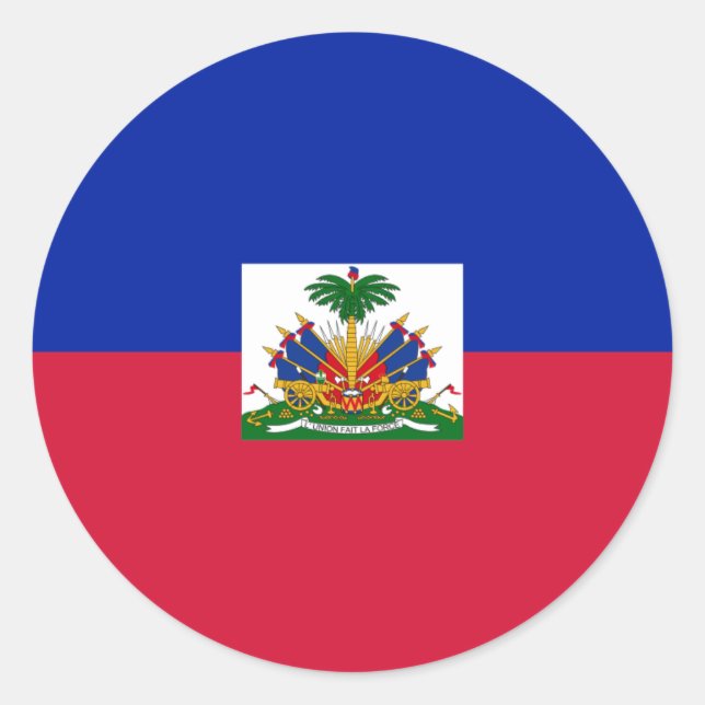 Adesivo Redondo Drapeau d'Haïti - Bandeira do Haiti (Frente)