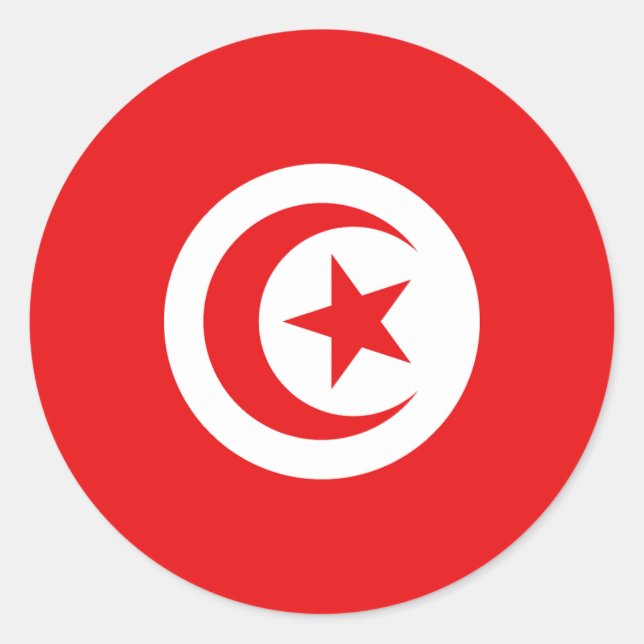 Adesivo Redondo Drapeau Tunisie (Frente)