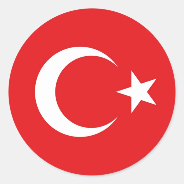 Adesivo Redondo Drapeau Turquie (Frente)
