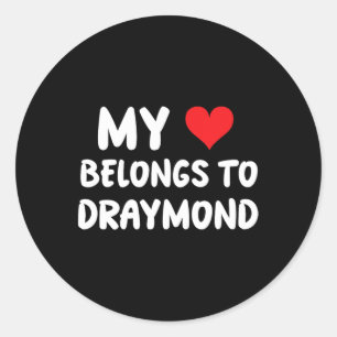 Adesivo Redondo Draymond - Meu Coração Pertence a Draymond - Amor